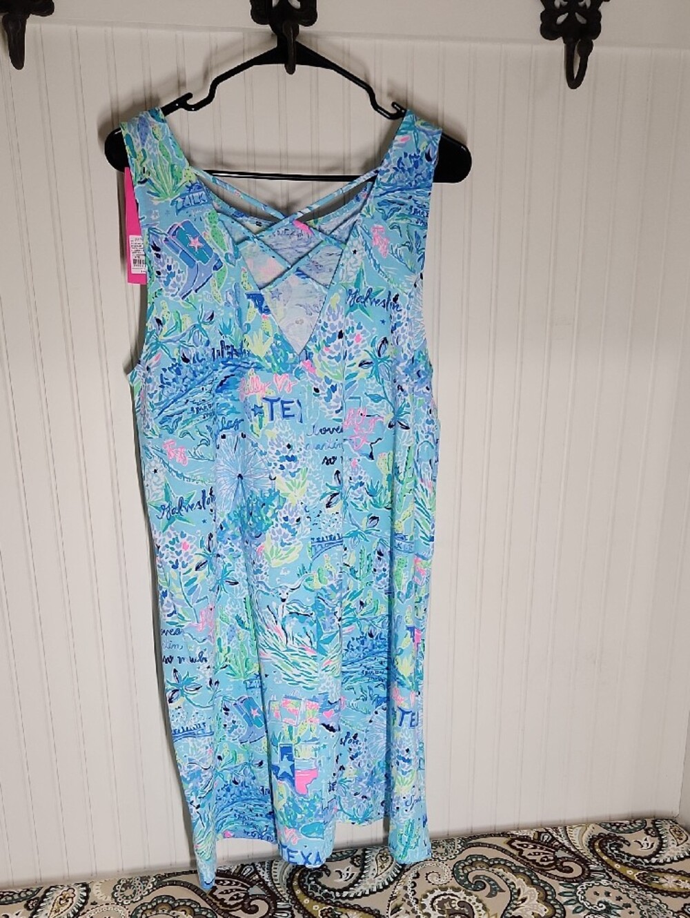 Lilly Pulitzer Light Blue Texas Print Sleeveless One-Piece - Picture 2 of 5